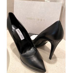 Jimmy Choo black leather pumps